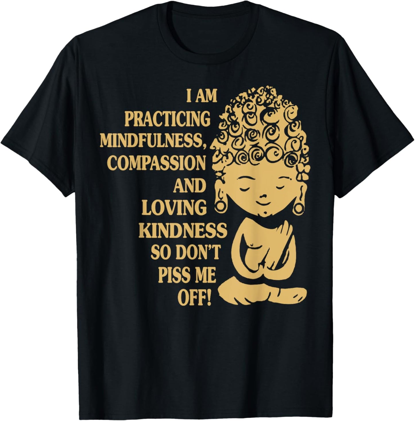 Buddha Im Practicing Mindfulness Kindness Please T-Shirt - T-Shirt | Black