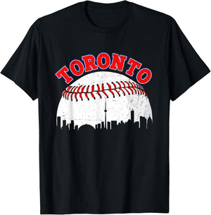 Distressed Baseball Toronto Cityscape Women T-Shirt - T-Shirt | Black