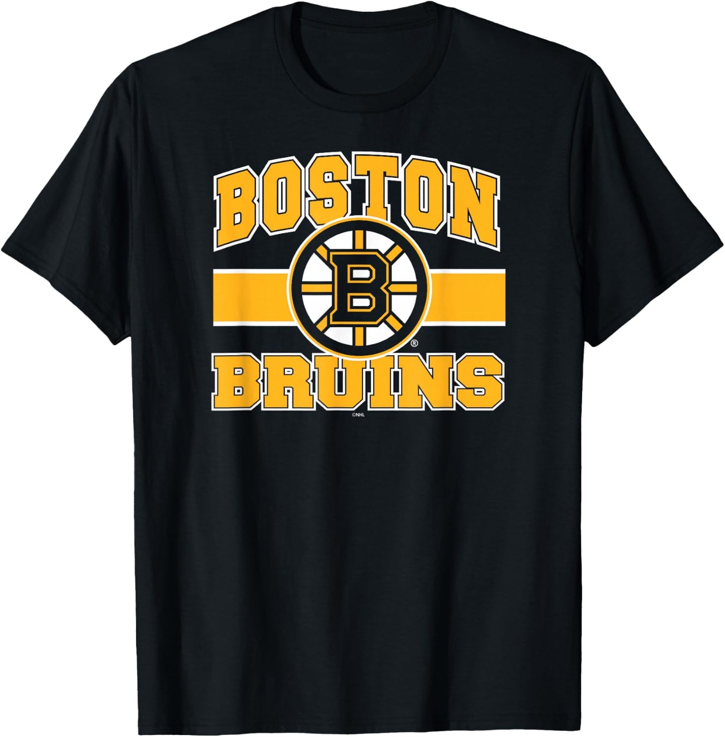 Boston Bruins Stripe Black Officially Licensed T-Shirt - T-Shirt | Black