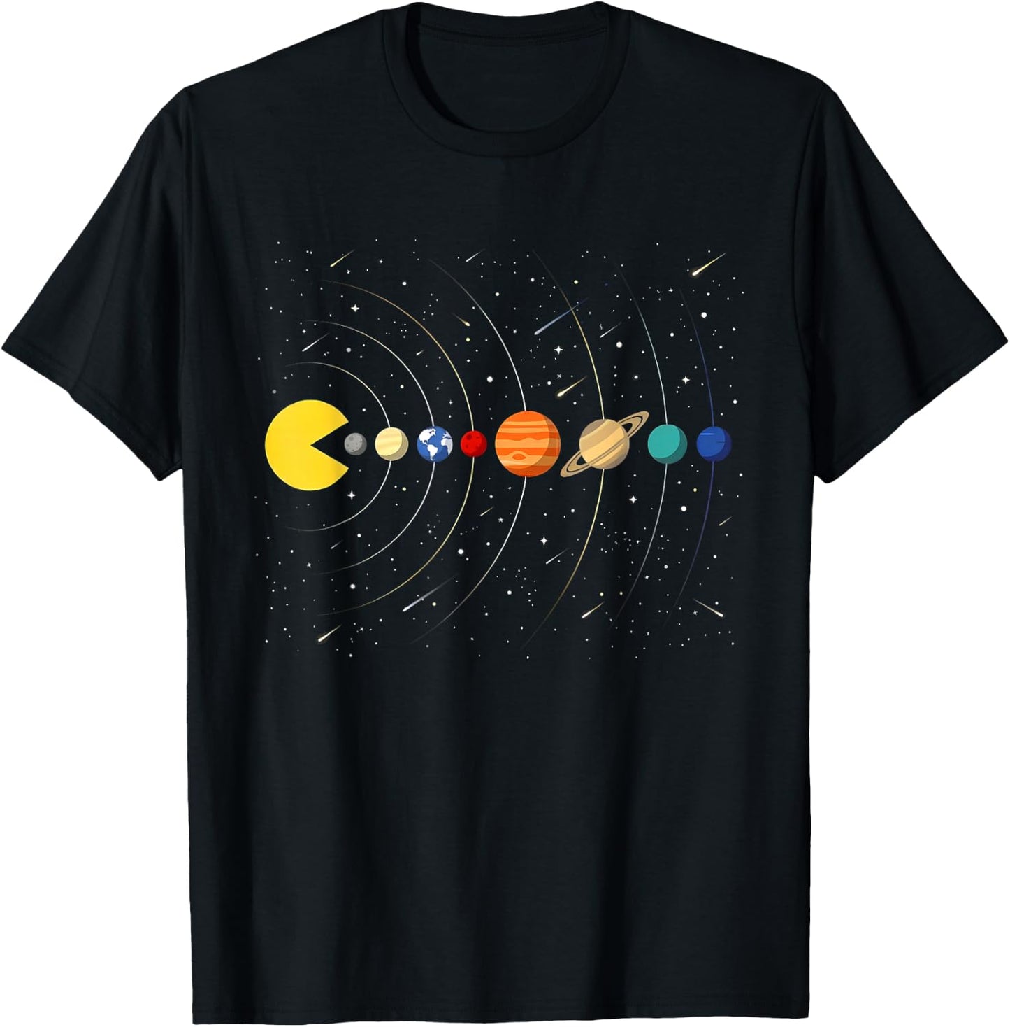 Funny Solar System Astronauts Space Video Game Gift Men Boys T-Shirt - T-Shirt | Black