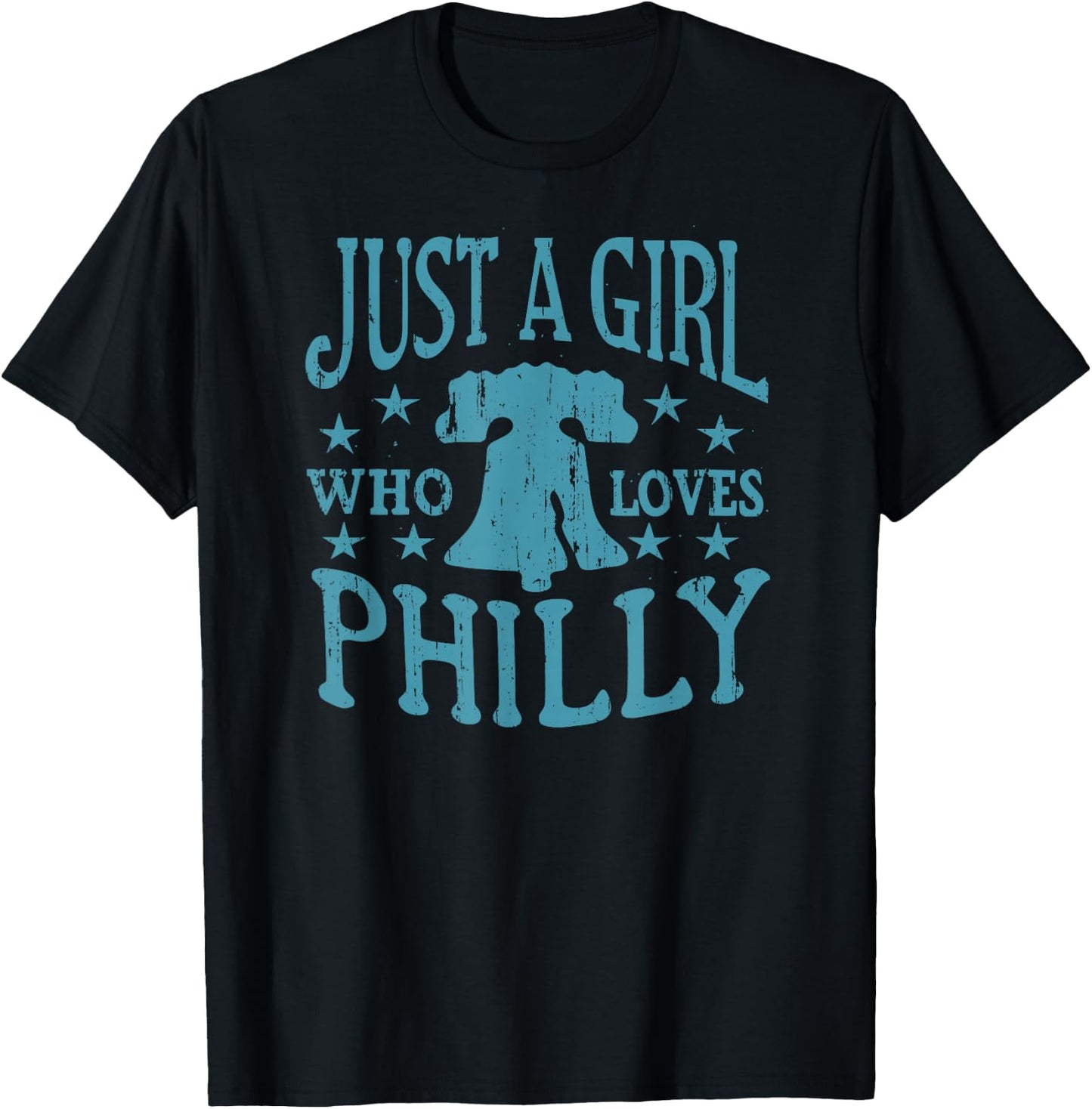 Just a Girl Who Loves Philly Philadelphia Fan Liberty Bell T-Shirt - T-Shirt | Black