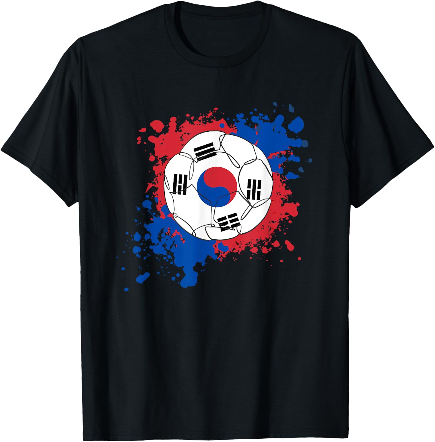 Soccer Ball With The Flag Of South Korea T-Shirt - T-Shirt | Black