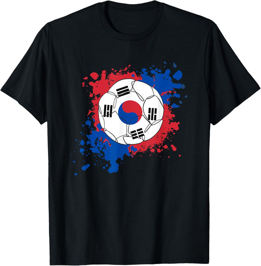 Soccer Ball With The Flag Of South Korea T-Shirt - T-Shirt | Black