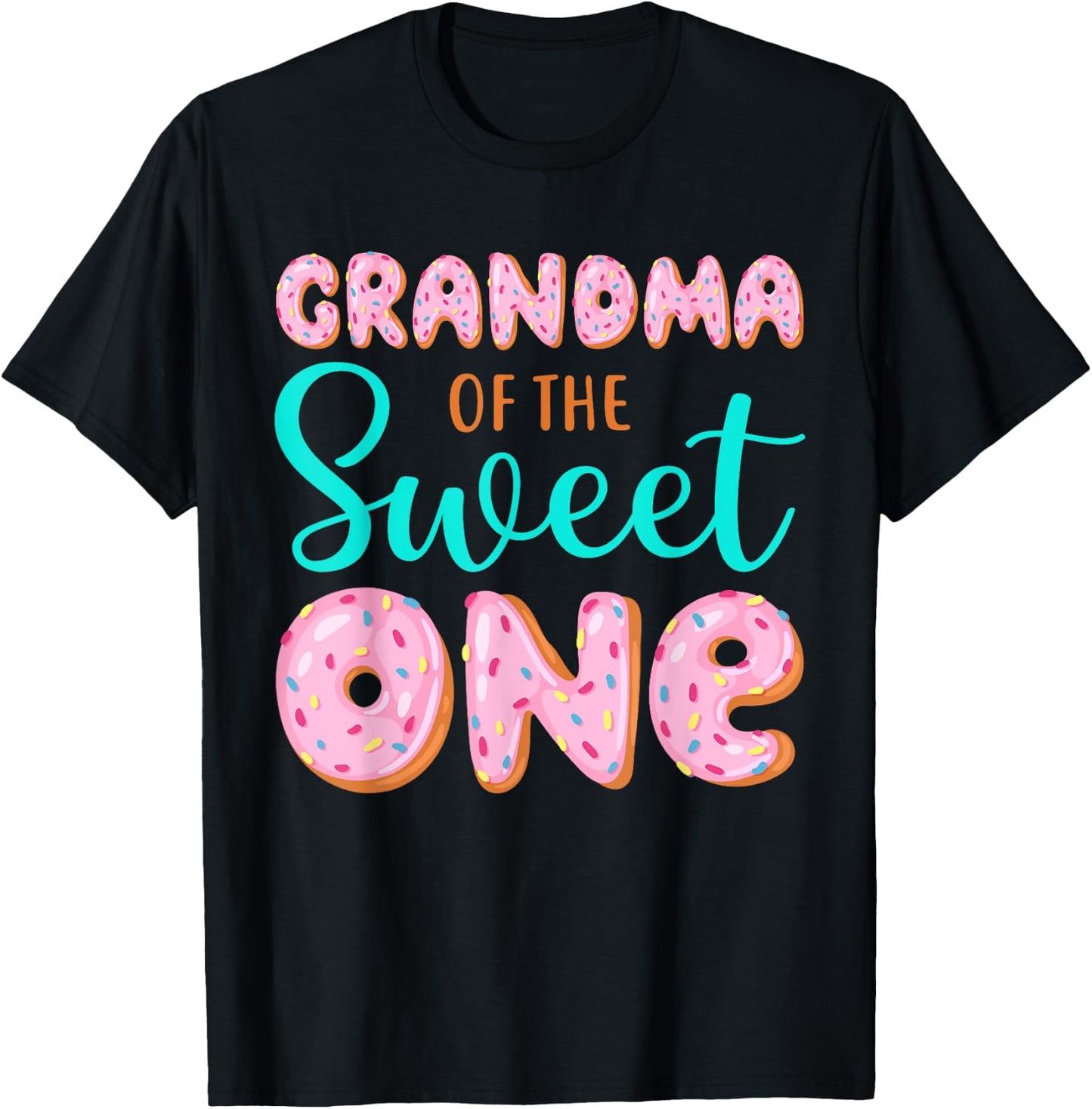 Grandma of The Sweet One First Birthday Matching Family T-Shirt - T-Shirt | Black