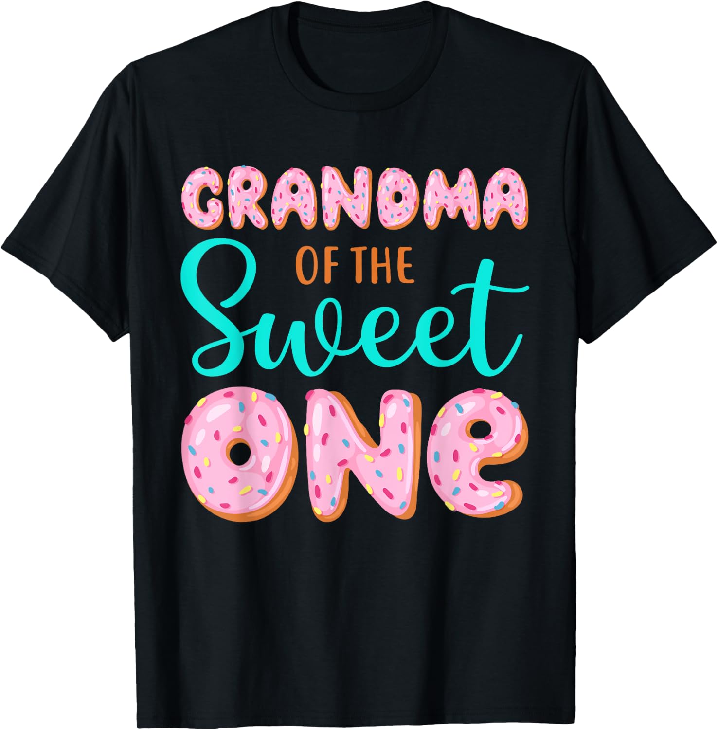 Grandma of The Sweet One First Birthday Matching Family T-Shirt - T-Shirt | Black