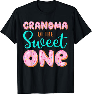 Grandma of The Sweet One First Birthday Matching Family T-Shirt - T-Shirt | Black