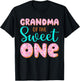 Grandma of The Sweet One First Birthday Matching Family T-Shirt - T-Shirt | Black