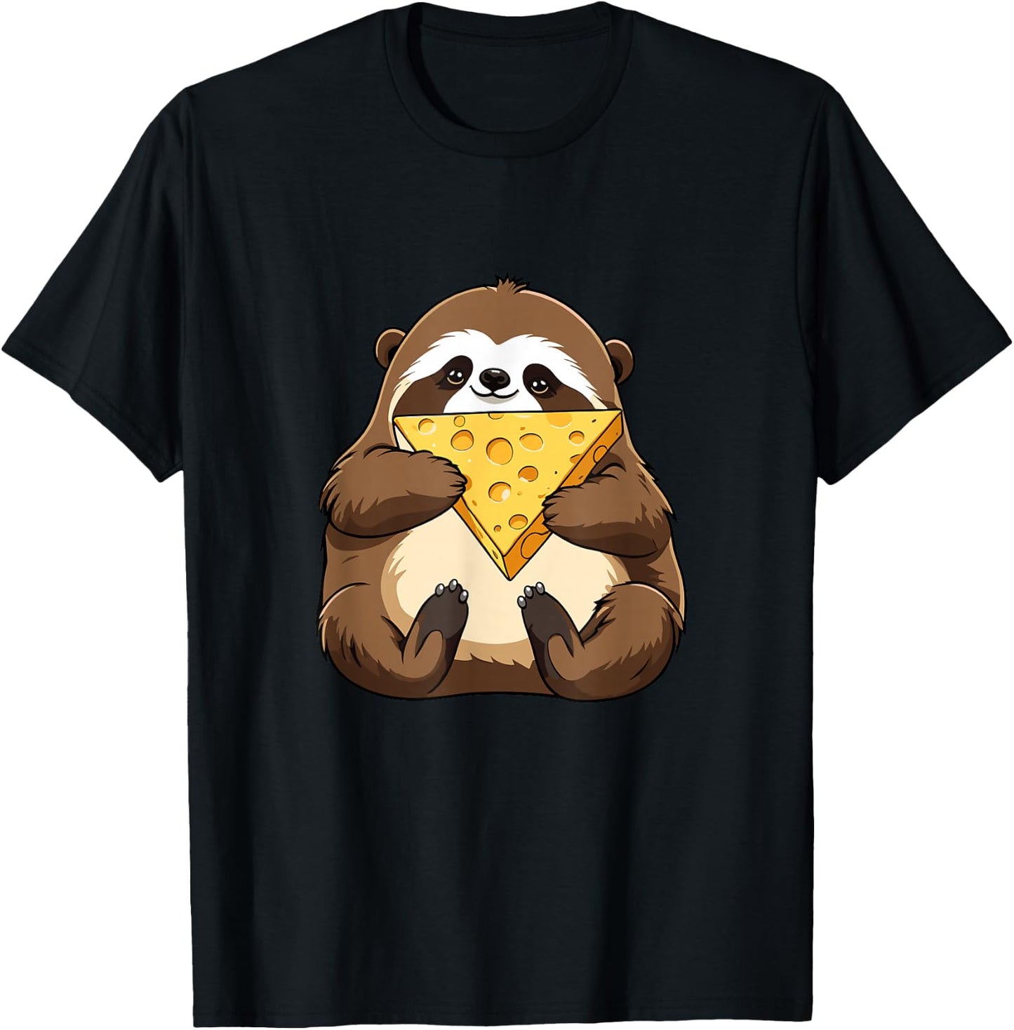 Funny Sloth Cheese Lover Cheese Maker Dairy Gouda Cheddar T-Shirt - T-Shirt | Black