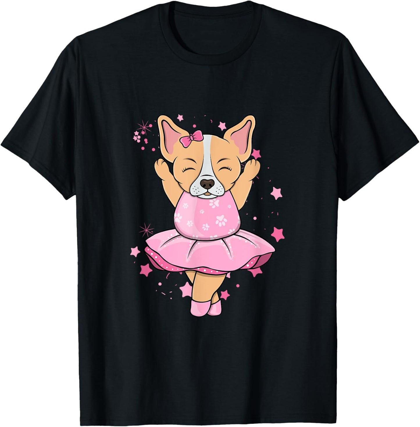 Sweet pink Ballerina Chihuahua Dog Ballett in Tutu Women Kids T-Shirt - T-Shirt | Black