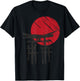 Japanischer Tempel Anime Japan Red Moon Vintage Art Samurai T-Shirt - T-Shirt | Black