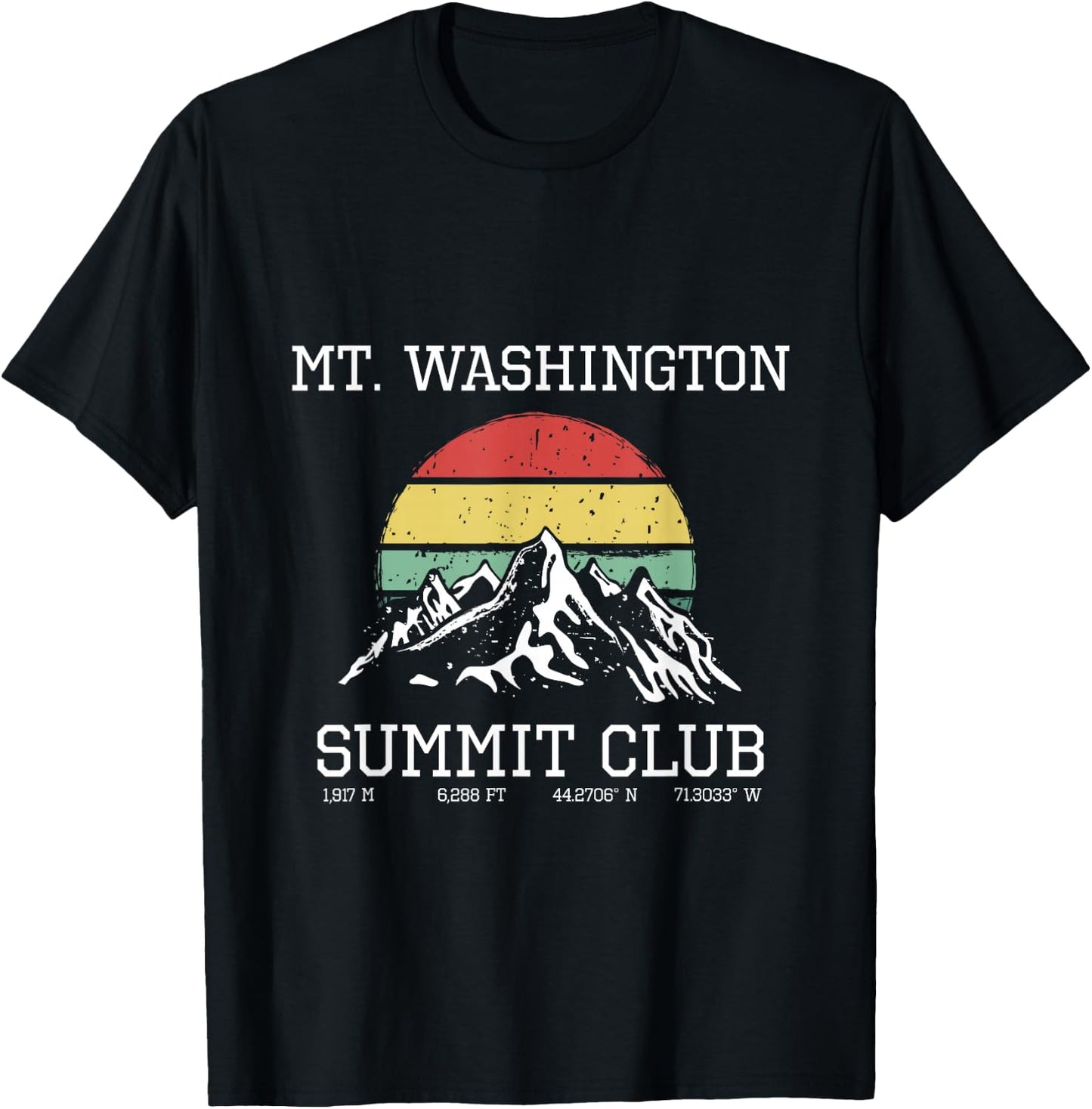 Climbed Mount Washington Summit Club Hike USA Sun Hiking T-Shirt - T-Shirt | Black