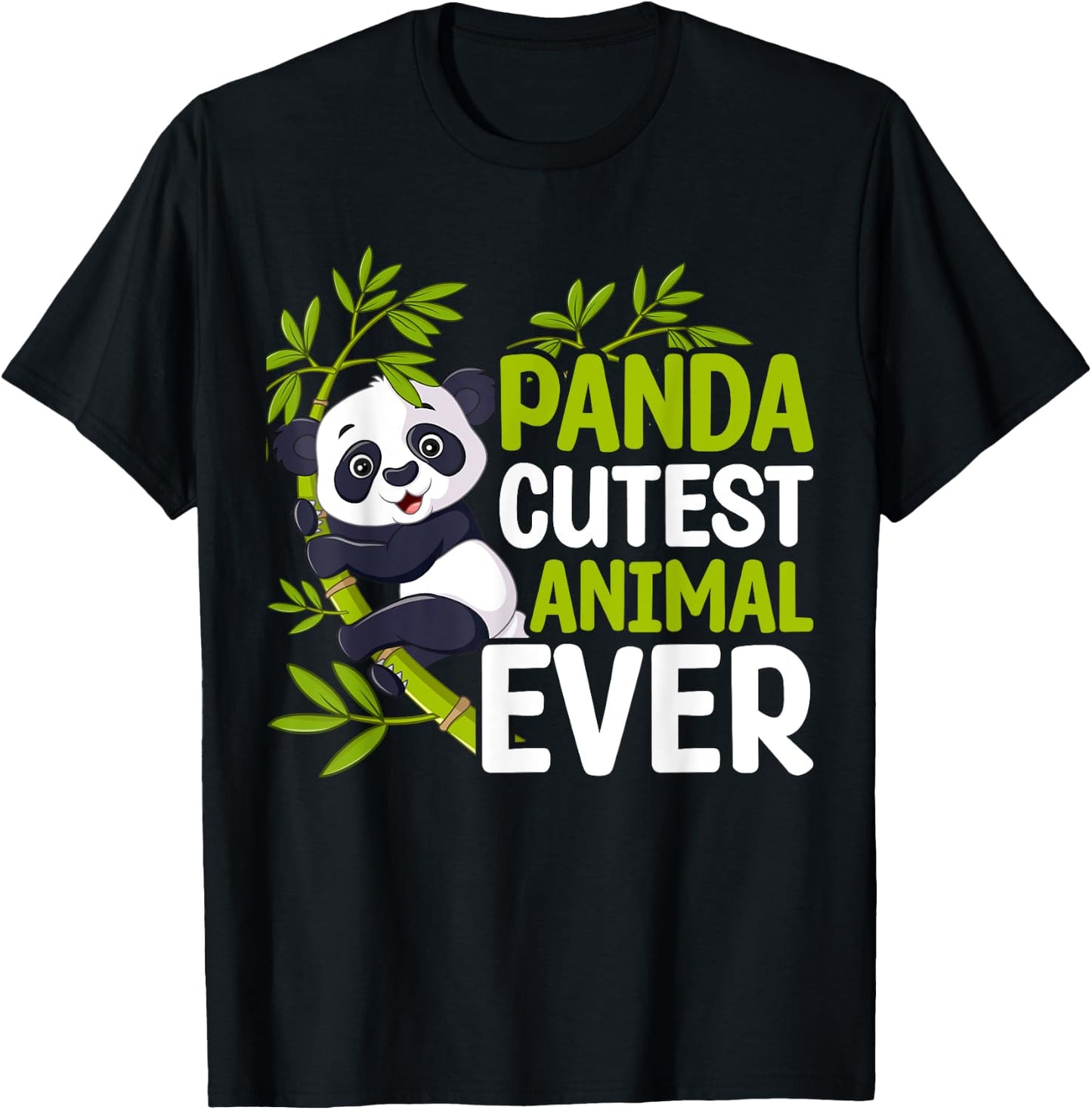 Panda Cutest Animal Ever T-Shirt - T-Shirt | Black