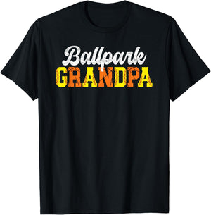 Ballpark Grandpa Softball Basketball Grandpa Of Ballers T-Shirt - T-Shirt | Black