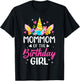 Mommom Of The Birthday Girl Unicorn Bday Party Family T-Shirt - T-Shirt | Black