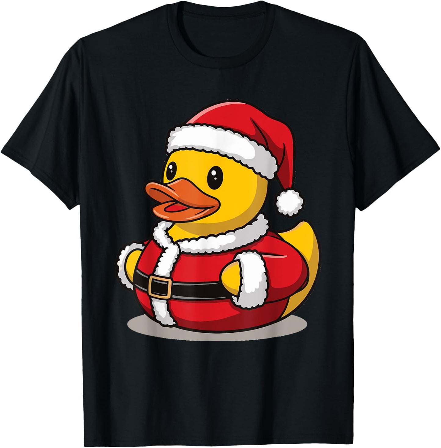 Adult Black Cartoon Holiday Winter Pull On 1 Count 0 Pockets Unique Design Short Sleeve Mandarin Collar Fitted Small T-Shirt - T-Shirt | Black