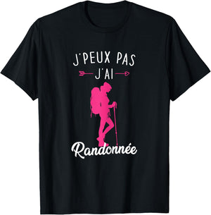 Women's Mountain Hiking Gift J'Peux Pas J'ai Hike , Black, Female X-Small T-Shirt - T-Shirt | Black