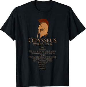 Odysseus World Tour - Ancient Greek Epic Mythlogy T-Shirt - T-Shirt | Black