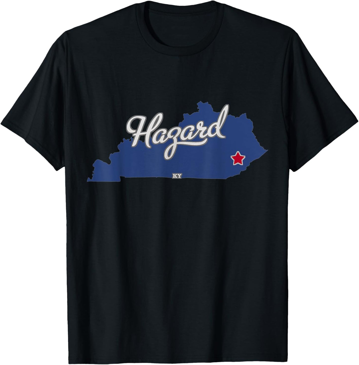 Hazard Kentucky KY Map T-Shirt - T-Shirt | Black