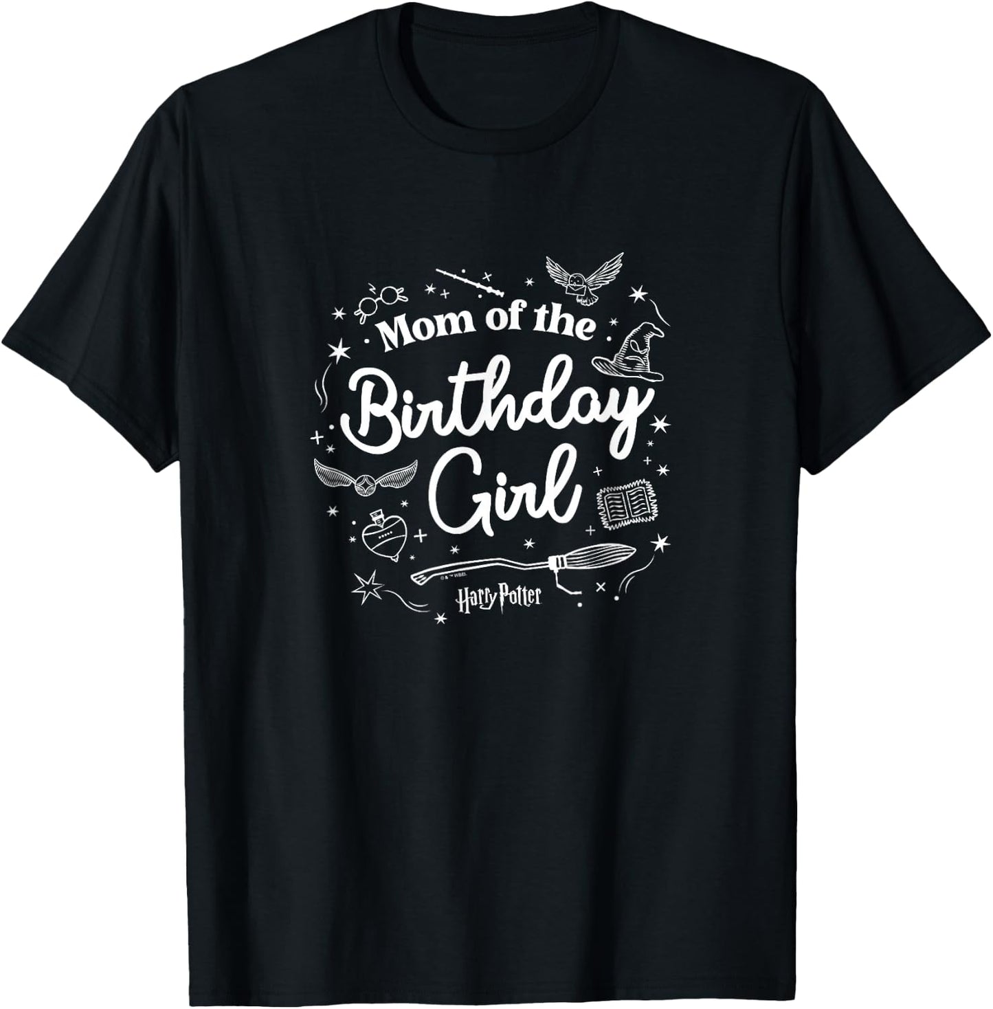 Harry Potter Birthday Mom of The Birthday Girl Magic Collage T-Shirt - T-Shirt | Black