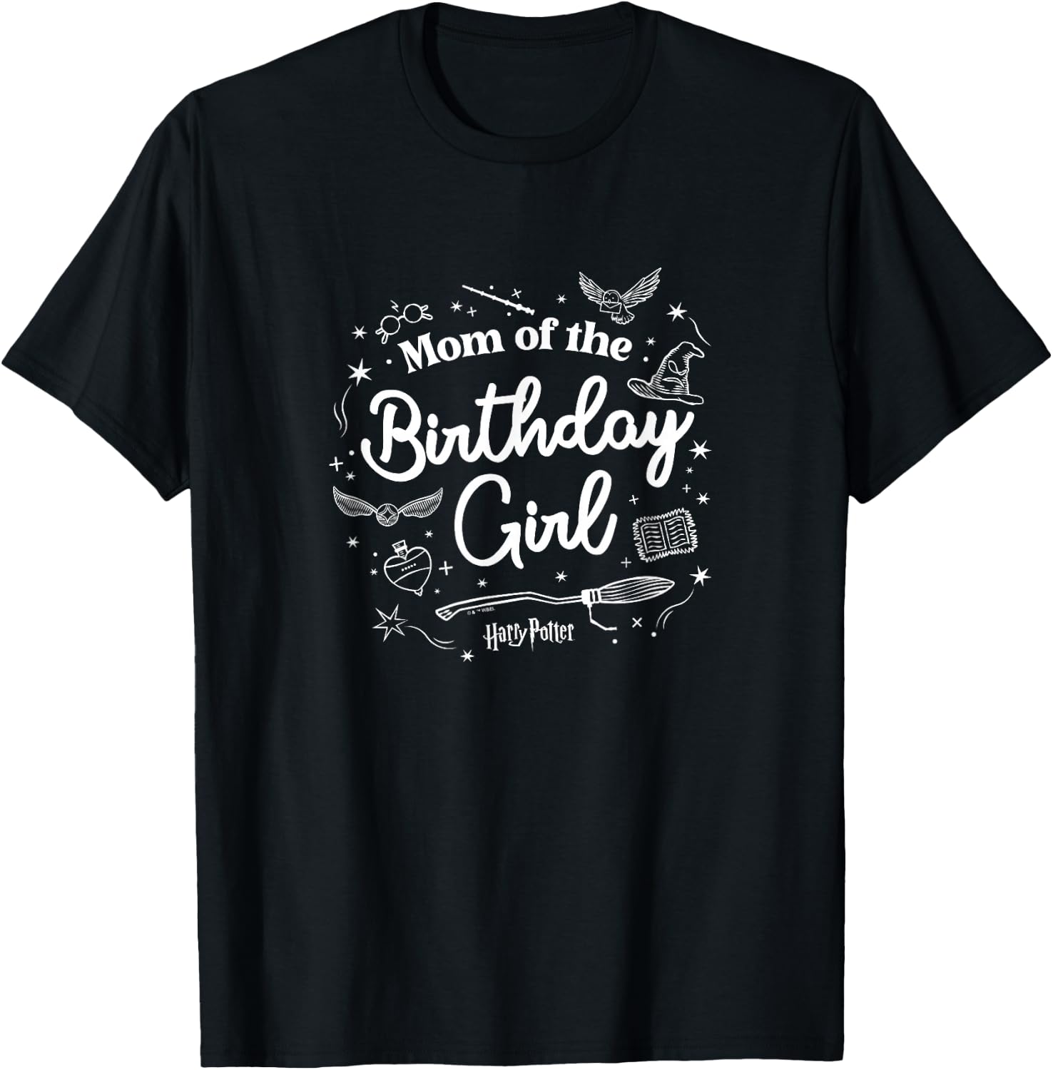 Harry Potter Birthday Mom of The Birthday Girl Magic Collage T-Shirt - T-Shirt | Black