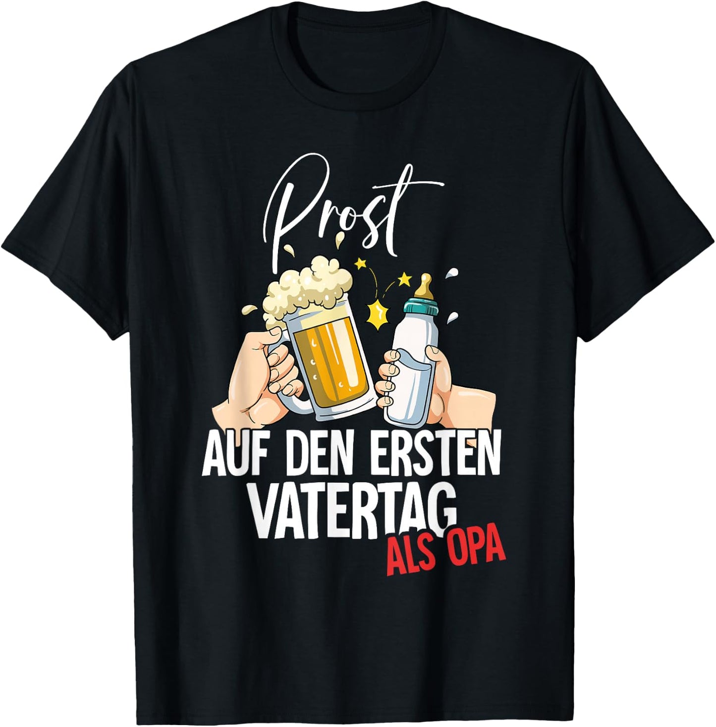 Auf Den Ersten Vatertag Als Opa T-Shirt - T-Shirt | Black