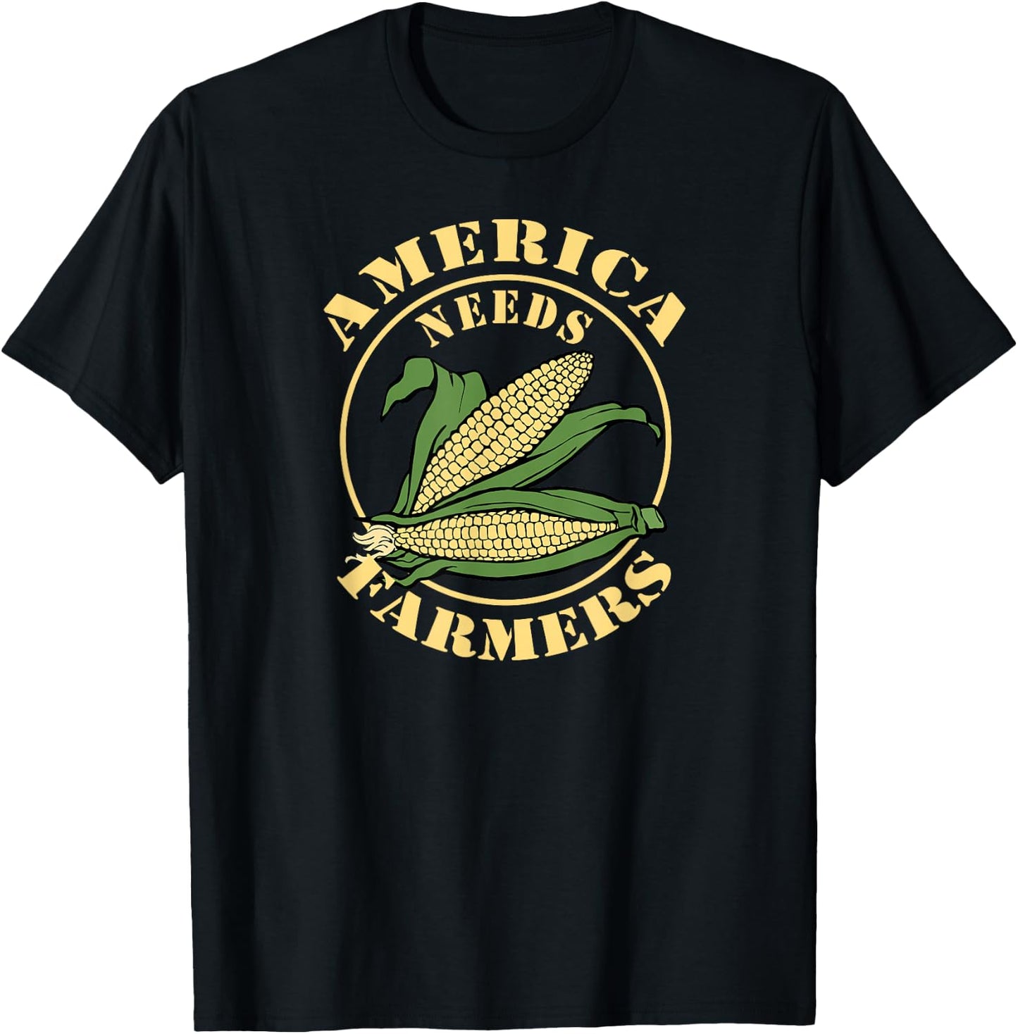 America Needs Farmers Farm Life Corn T-Shirt - T-Shirt | Black