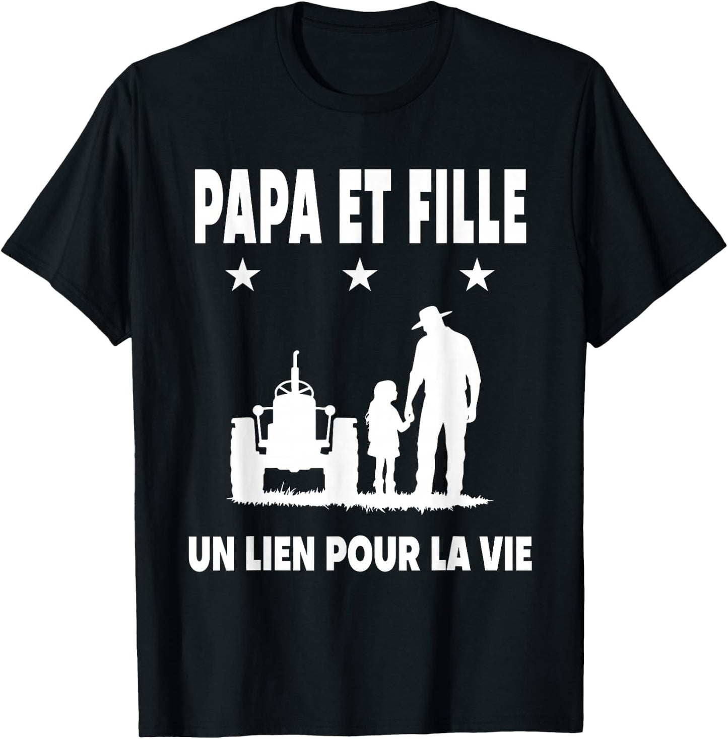 Dad and Daughter Father Farmer Tractor Fathers Day T-Shirt - T-Shirt | Black