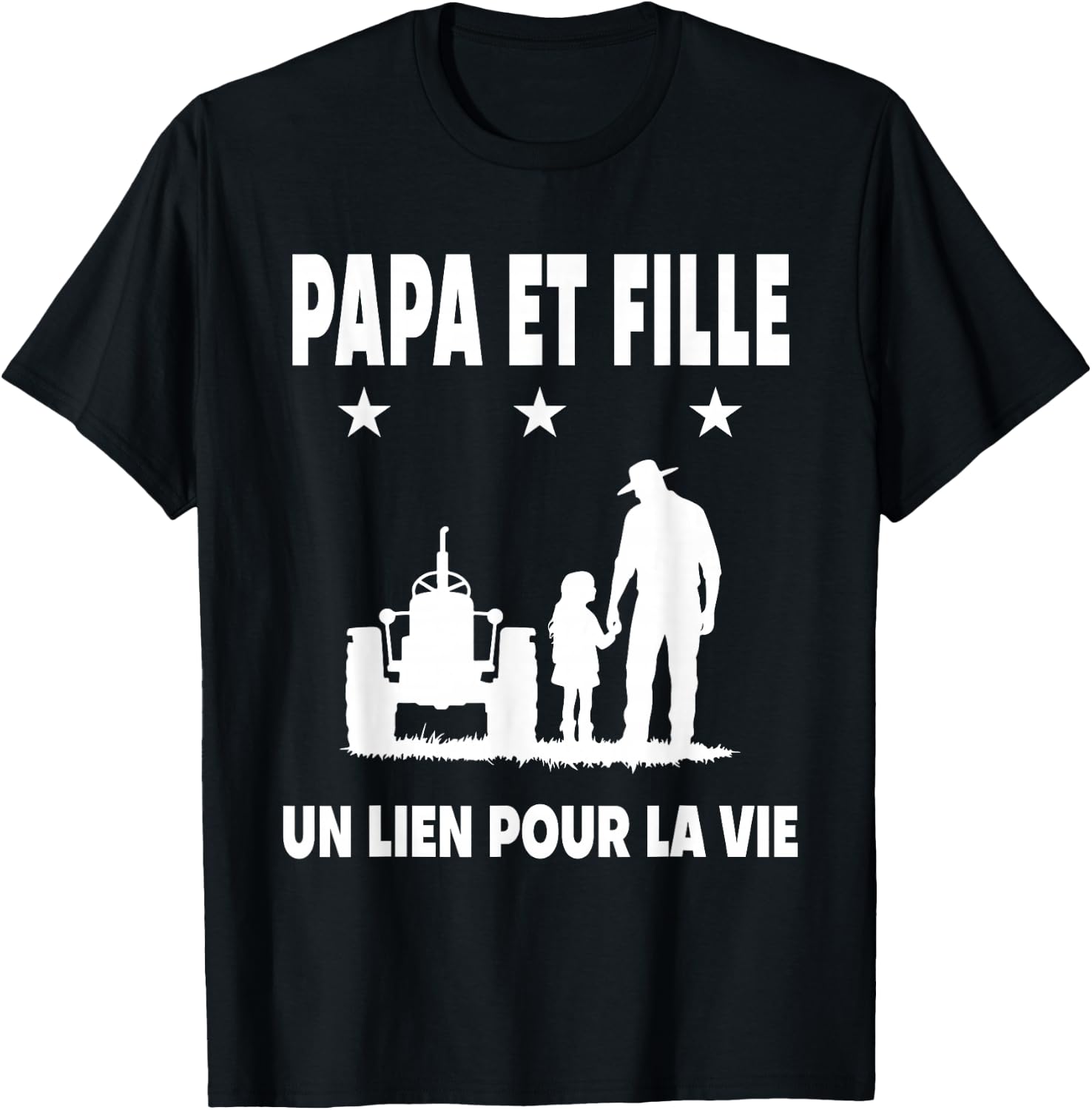 Dad and Daughter Father Farmer Tractor Fathers Day T-Shirt - T-Shirt | Black