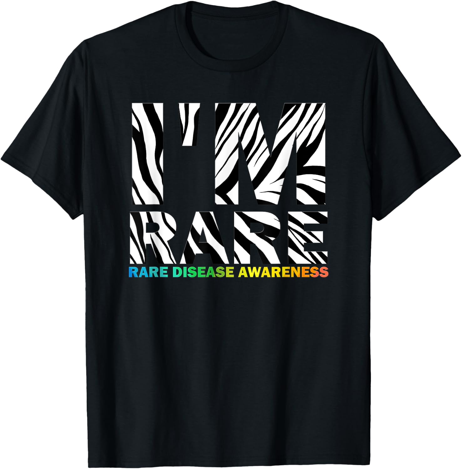 I'm Rare, zebra style for Rare disease awareness T-Shirt - T-Shirt | Black