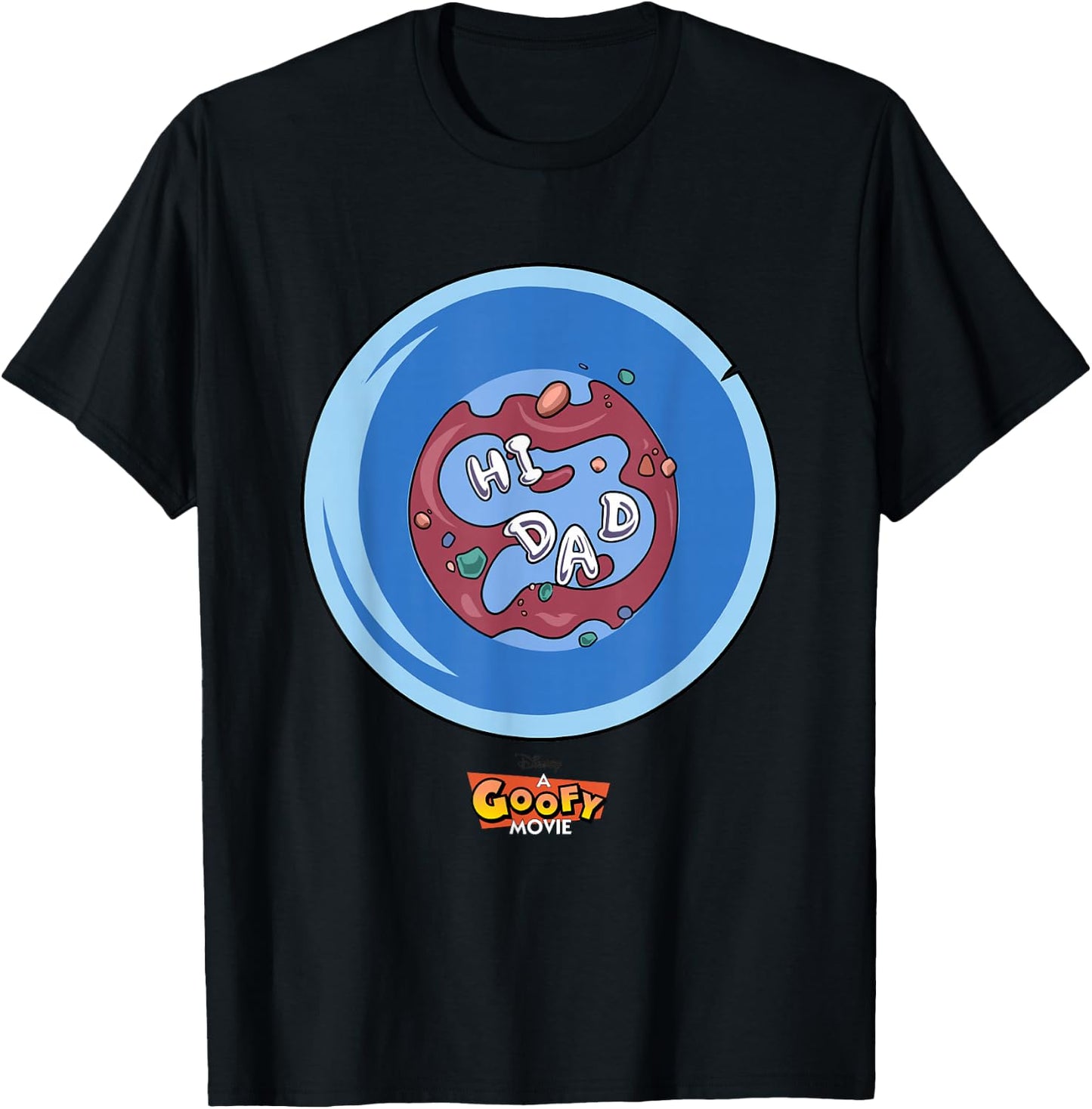 Disney A Goofy Movie Father's Day Hi Dad Big Chest Poster T-Shirt - T-Shirt | Black