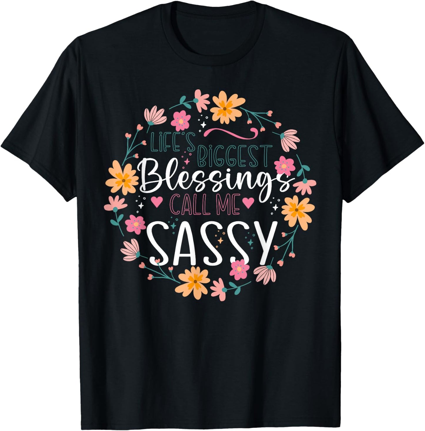 Floral Sassy Grandmother Grandma T-Shirt - T-Shirt | Black