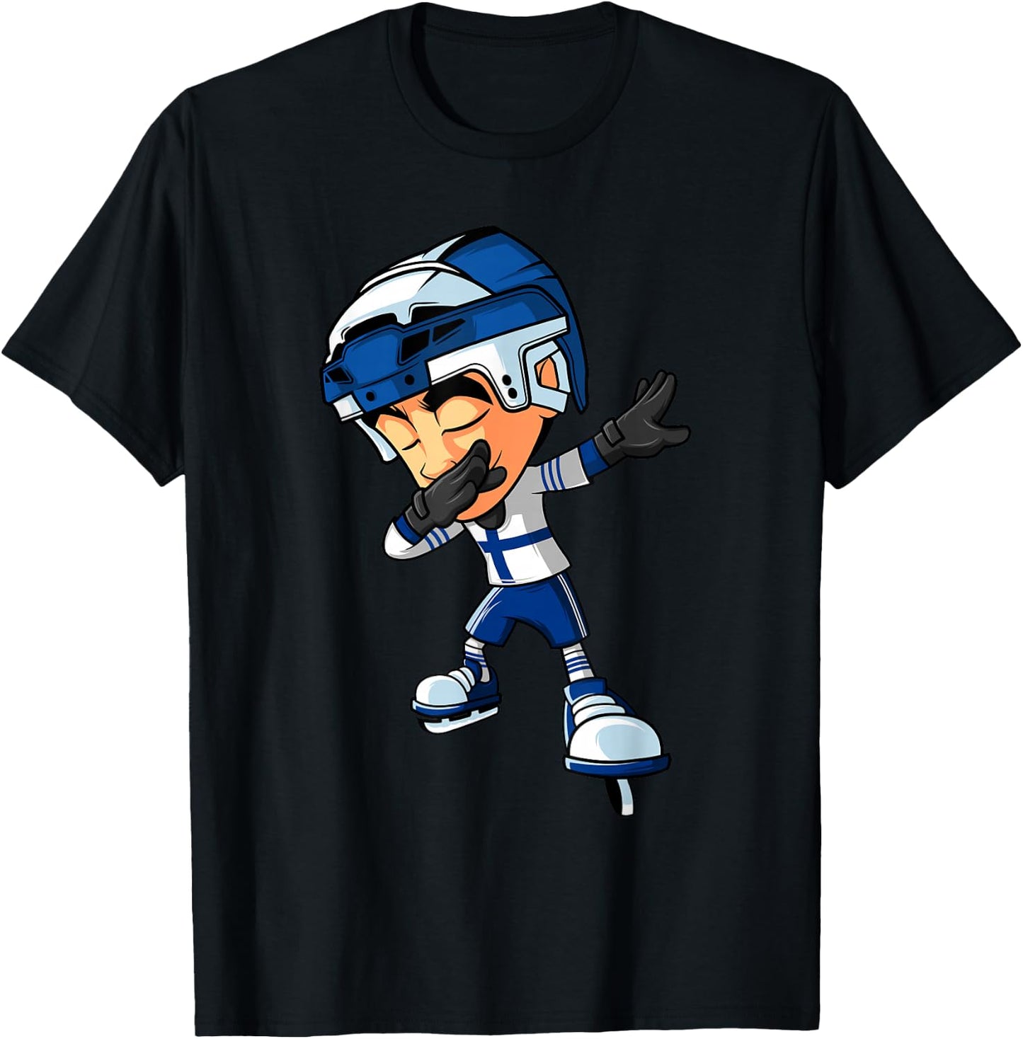Dabbing Ice Hockey Player Finland Flag Dab Squad Men Boys T-Shirt - T-Shirt | Black