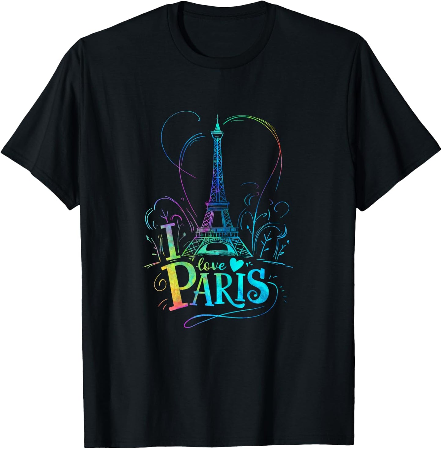 Eiffel Tower Paris Holiday France Souvenir Women Girls , black T-Shirt - T-Shirt | Black