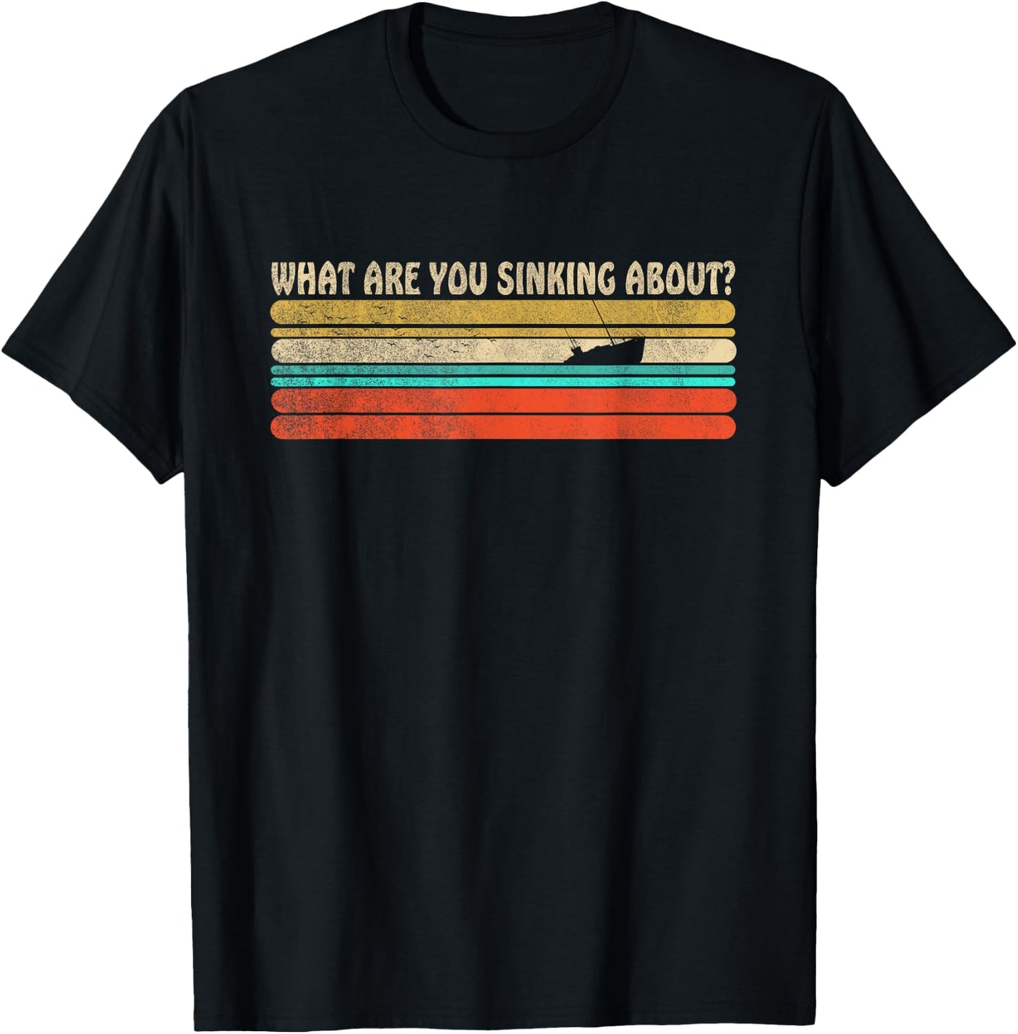 What are you Sinking about? Funny retro boating summer boat Women Girls Kids T-Shirt - T-Shirt | Black