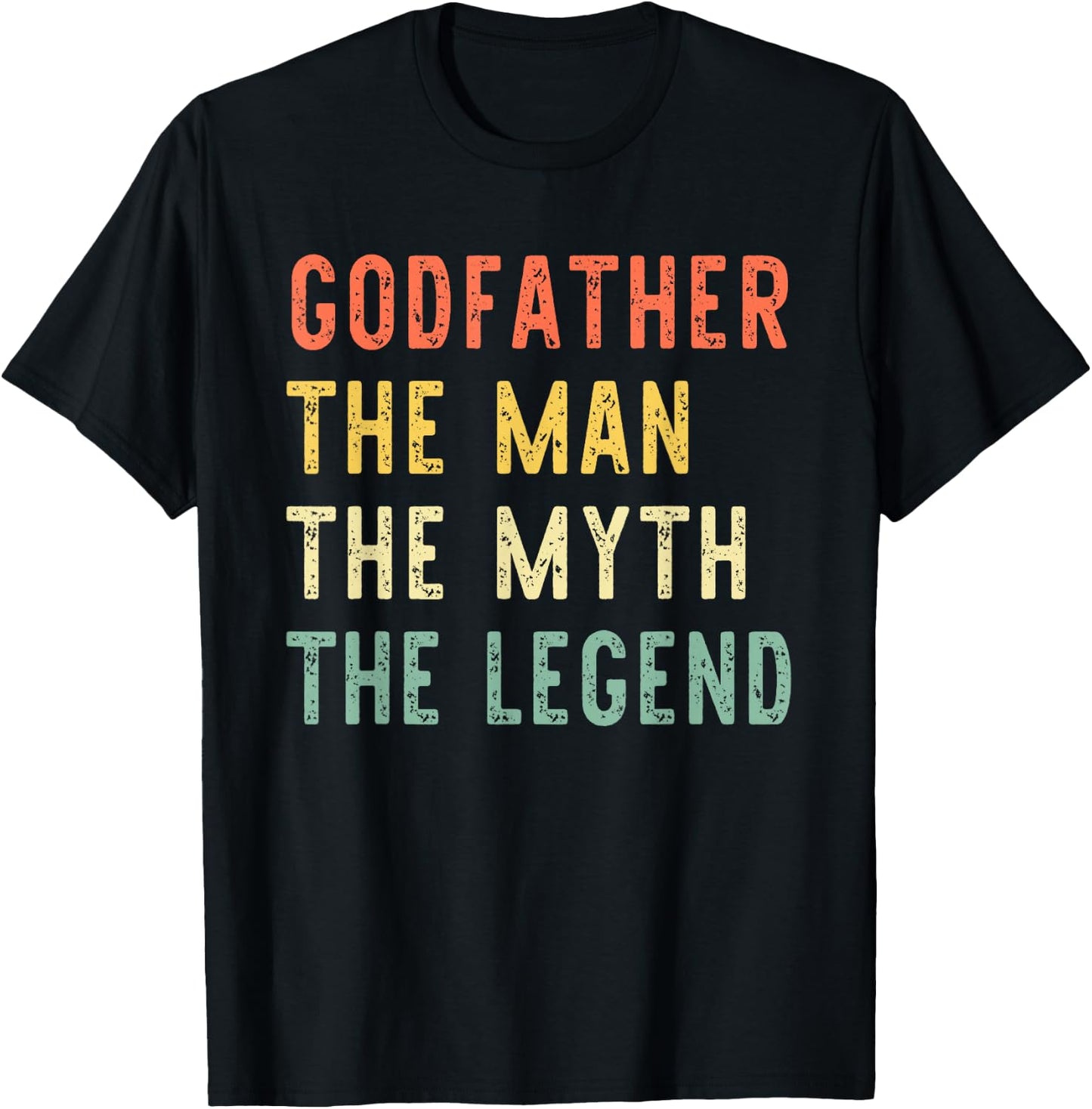 Godfather The Man The Myth The Legend Retro Vintage T-Shirt - T-Shirt | Black