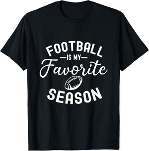 Football Is My Favorite Season Cute American Football Fans T-Shirt - T-Shirt | Black