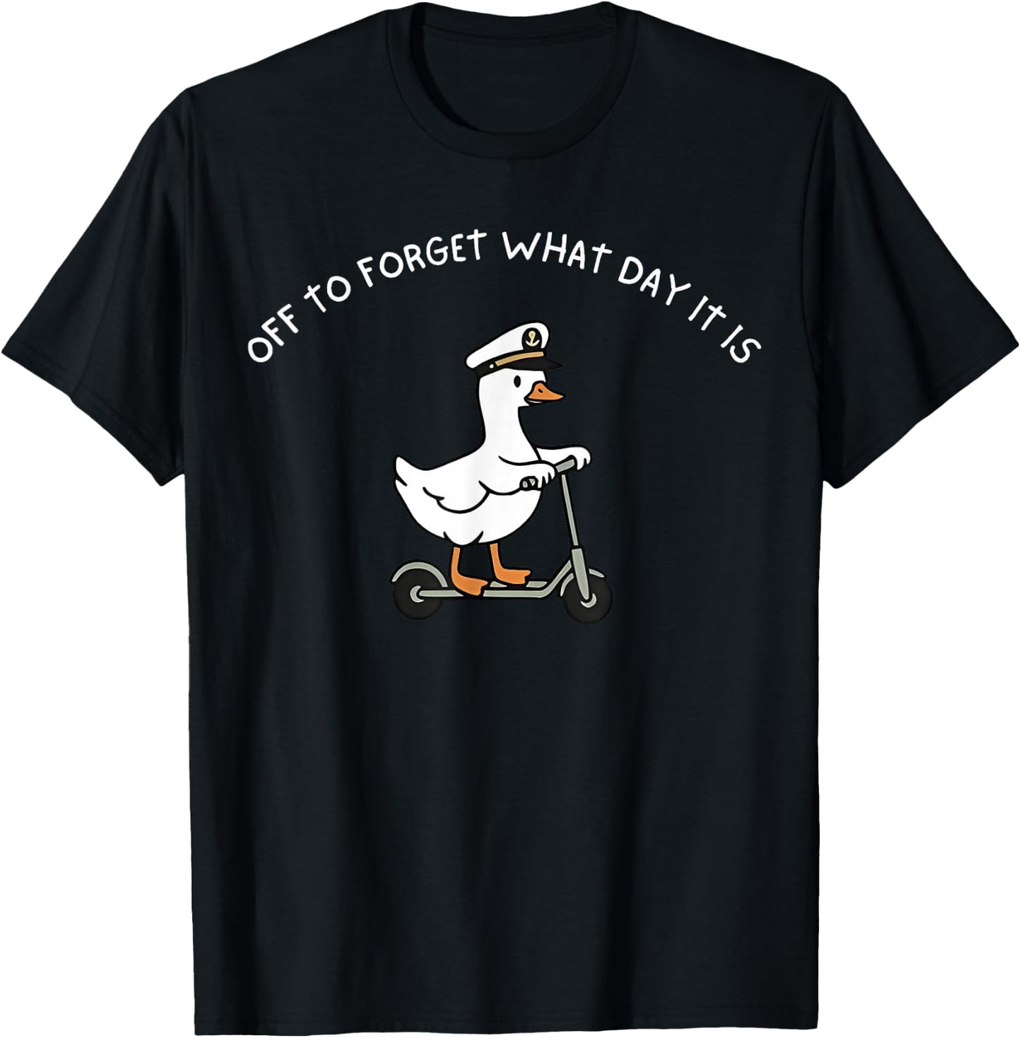 Off to Forget What Day It is Funny Goose Cruise Trip T-Shirt - T-Shirt | Black