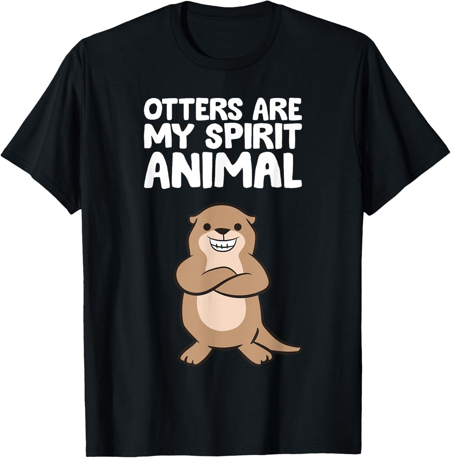 Funny Otter Lover Otters Are My Spirit Animal T-Shirt - T-Shirt | Black