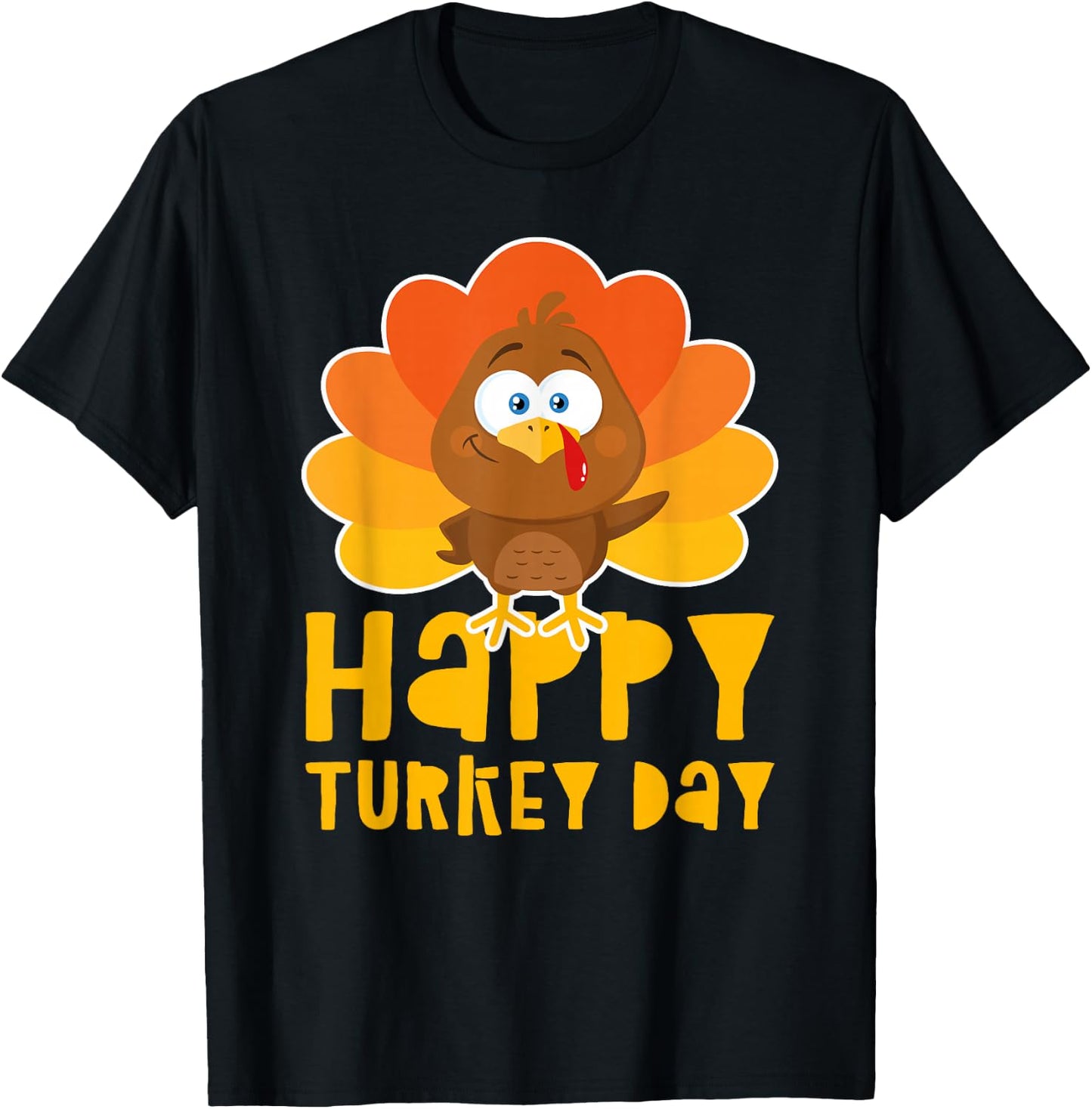 Happy Thanksgiving Shirt Men Women Kids Family Turkey Day T-Shirt - T-Shirt | Black