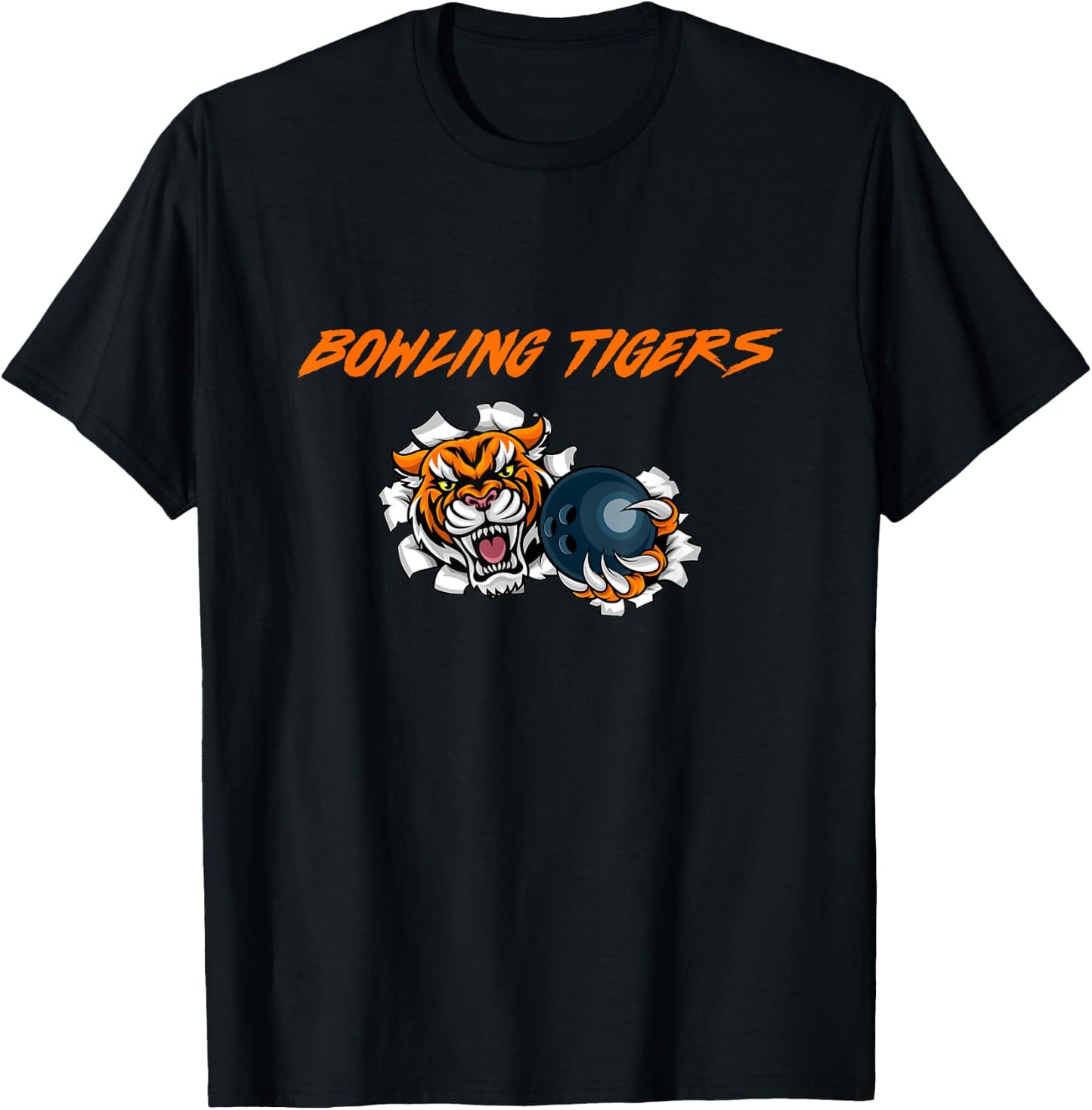 Cool Tiger With Bowling Ball Bowling Team Matching T-Shirt - T-Shirt | Black