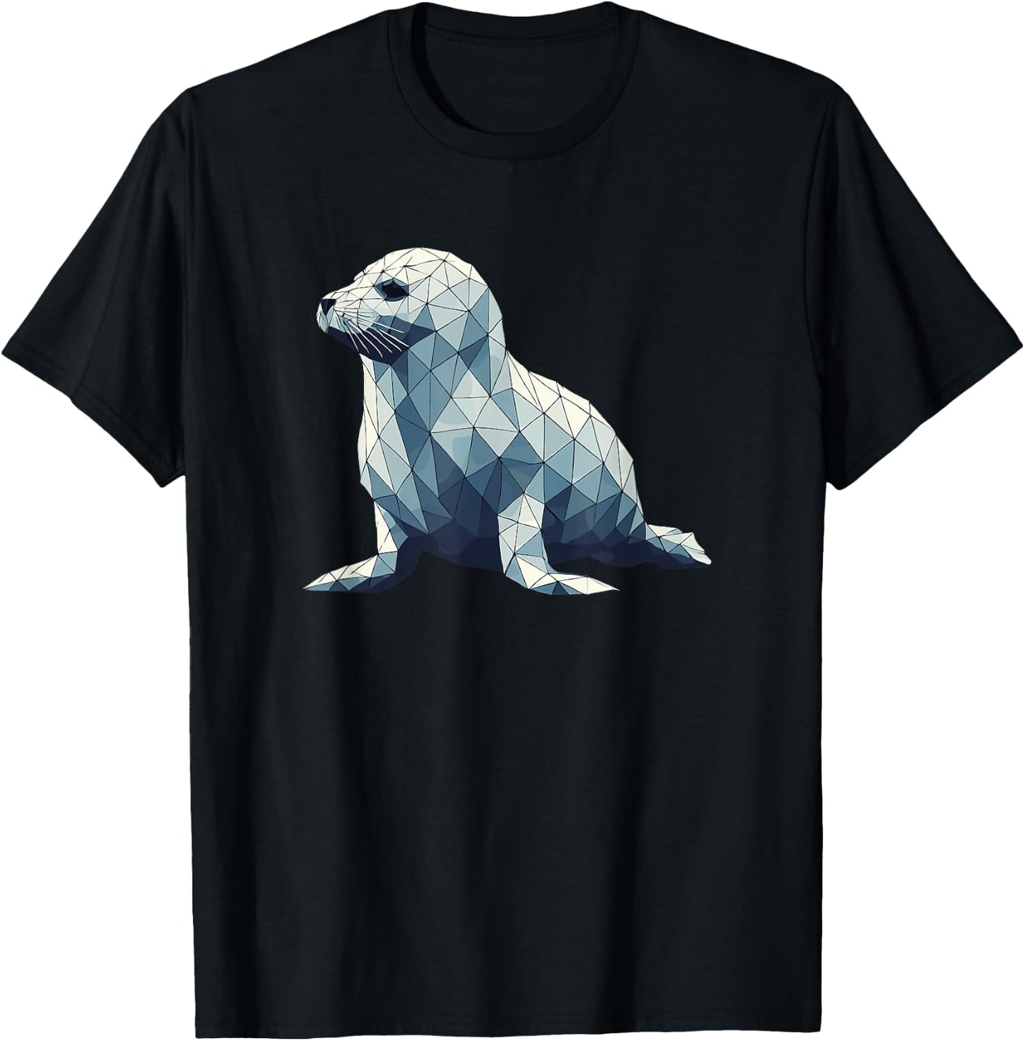 Geometric Art Baby Seal Seals T-Shirt - T-Shirt | Black