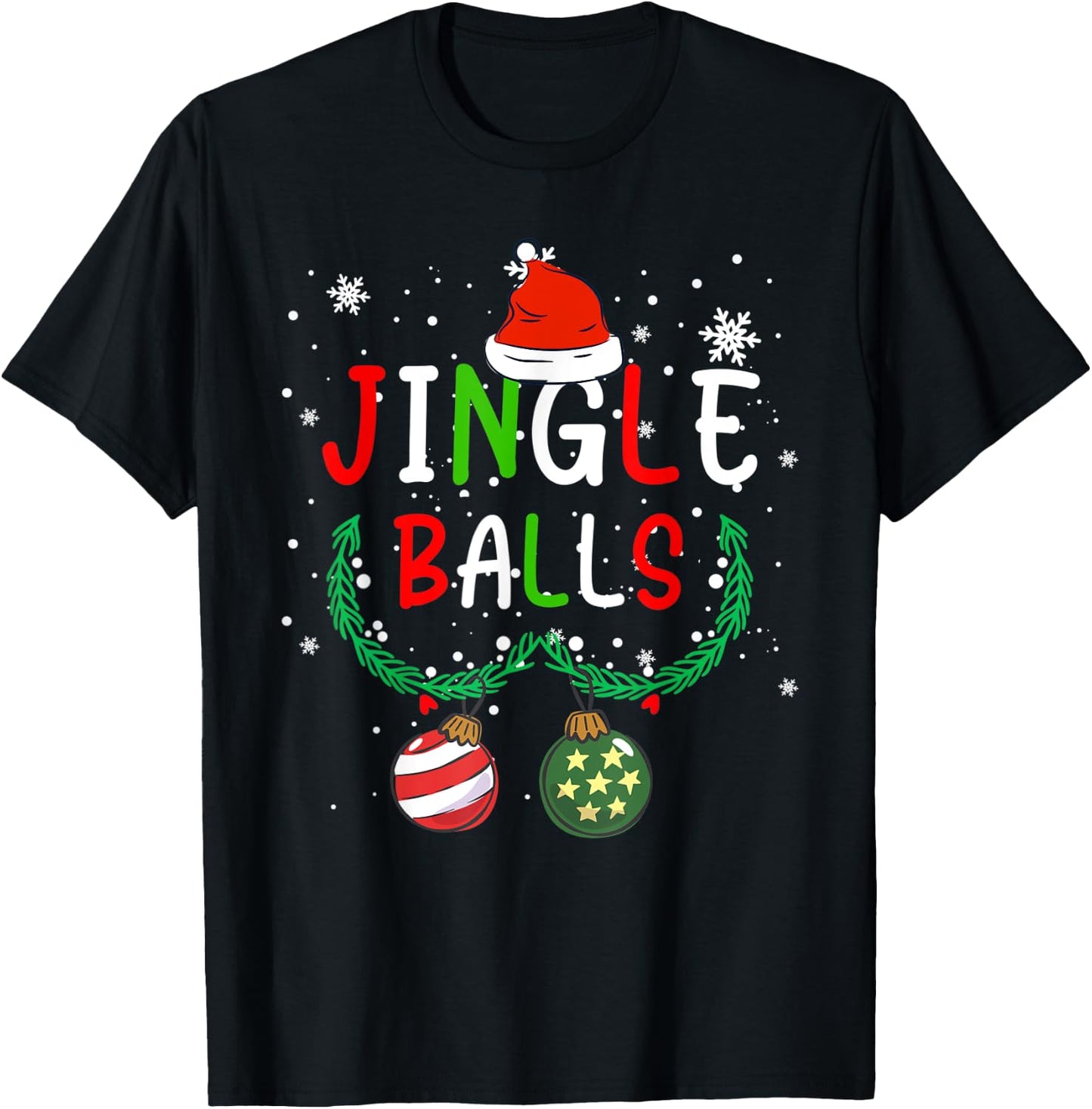 Jingle Balls Tinsel Tits Couple Chestnuts Christmas Family T-Shirt - T-Shirt | Black