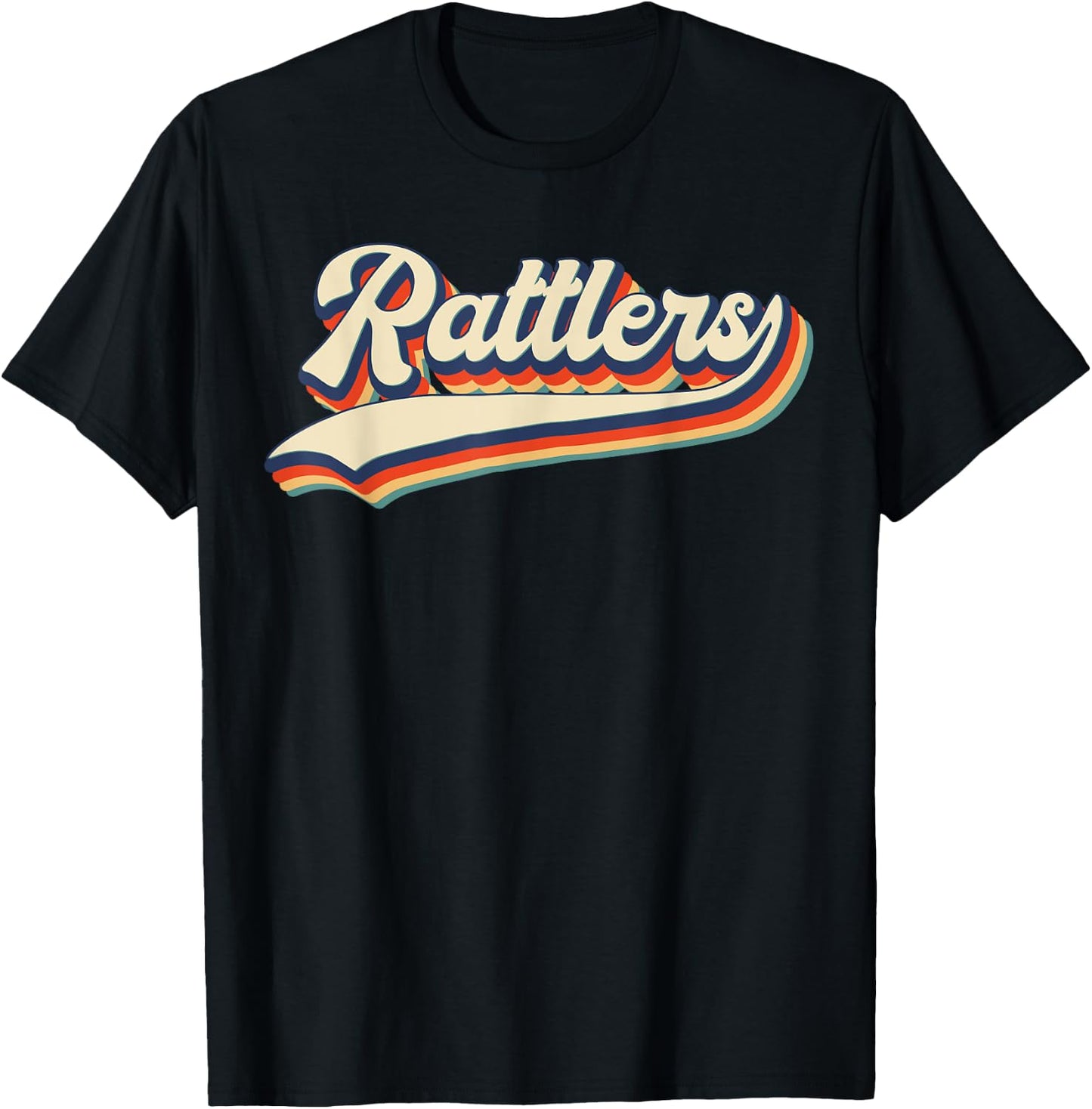 Rattlers School Sports Name Vintage Retro Gift T-Shirt - T-Shirt | Black