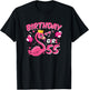 55th Birthday Gift Flamingo Fan 55 Year Old Women 55th Bday T-Shirt - T-Shirt | Black