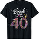 Blessed by God for 40 Years 40th Birthday Anniversary T-Shirt - T-Shirt | Black