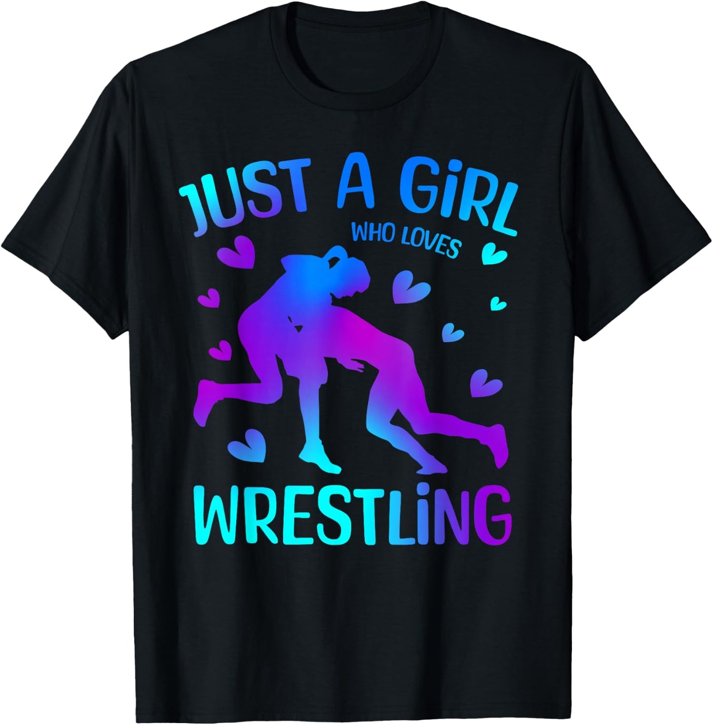 Girls Wrestling Just A Girl Who Loves Wrestling Wrestler T-Shirt - T-Shirt | Black