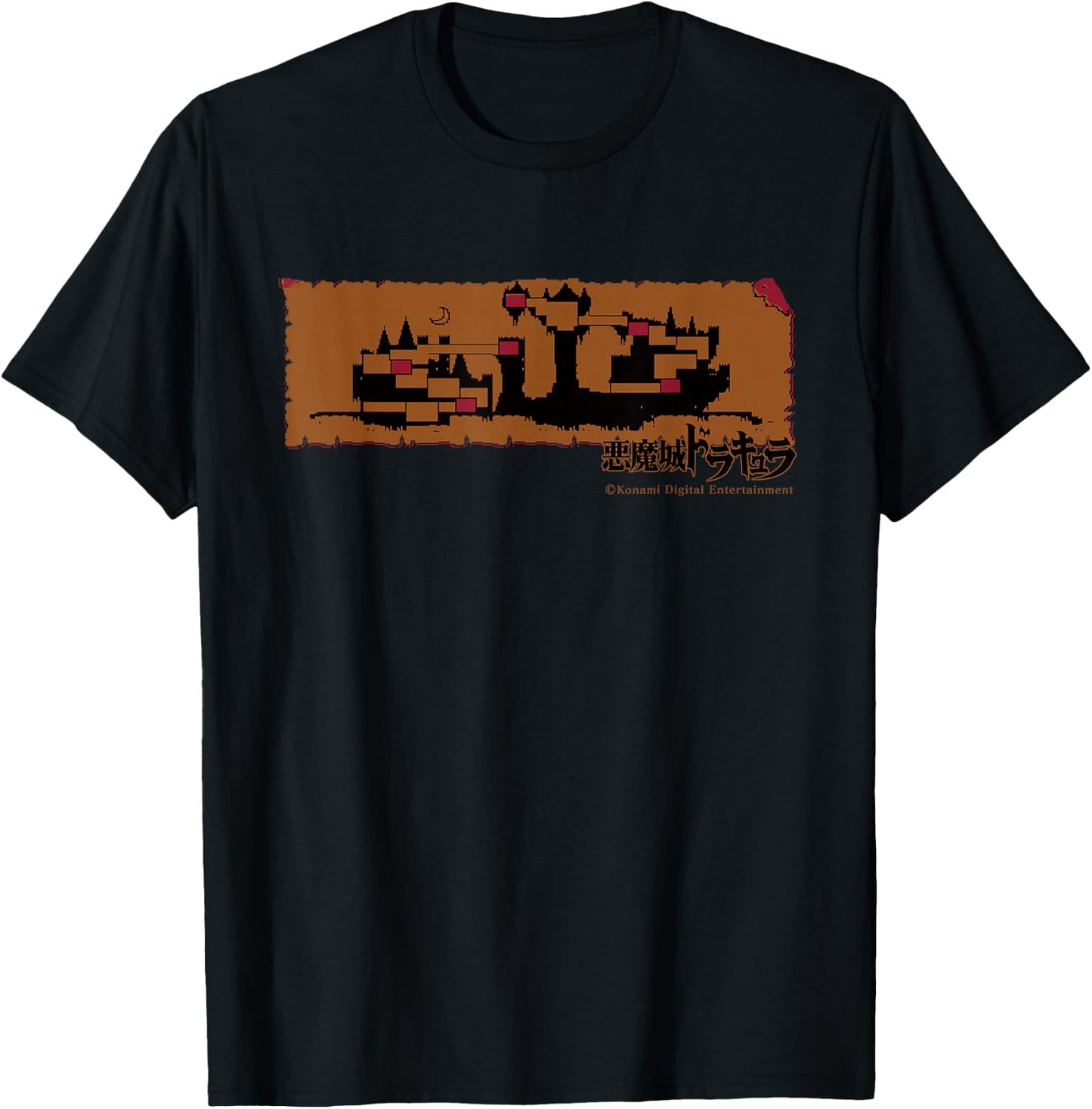 Konami 'Castlevania' Stage Map T-Shirt - T-Shirt | Black