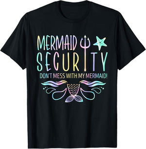 Mermaid Security Don't Mess With My Mermaid Tie Dye Merfolk T-Shirt - T-Shirt | Black