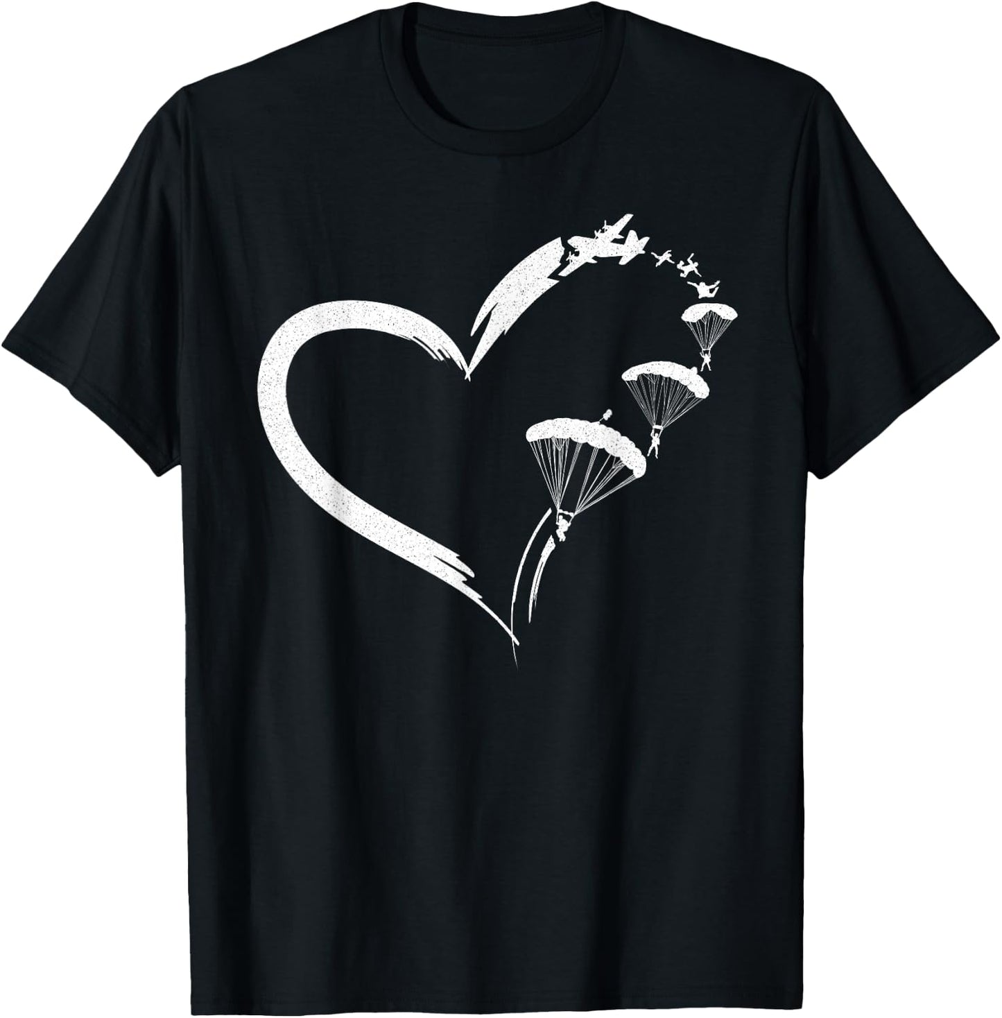 Fallschirm Fallschirm Paraglide Herz T-Shirt - T-Shirt | Black