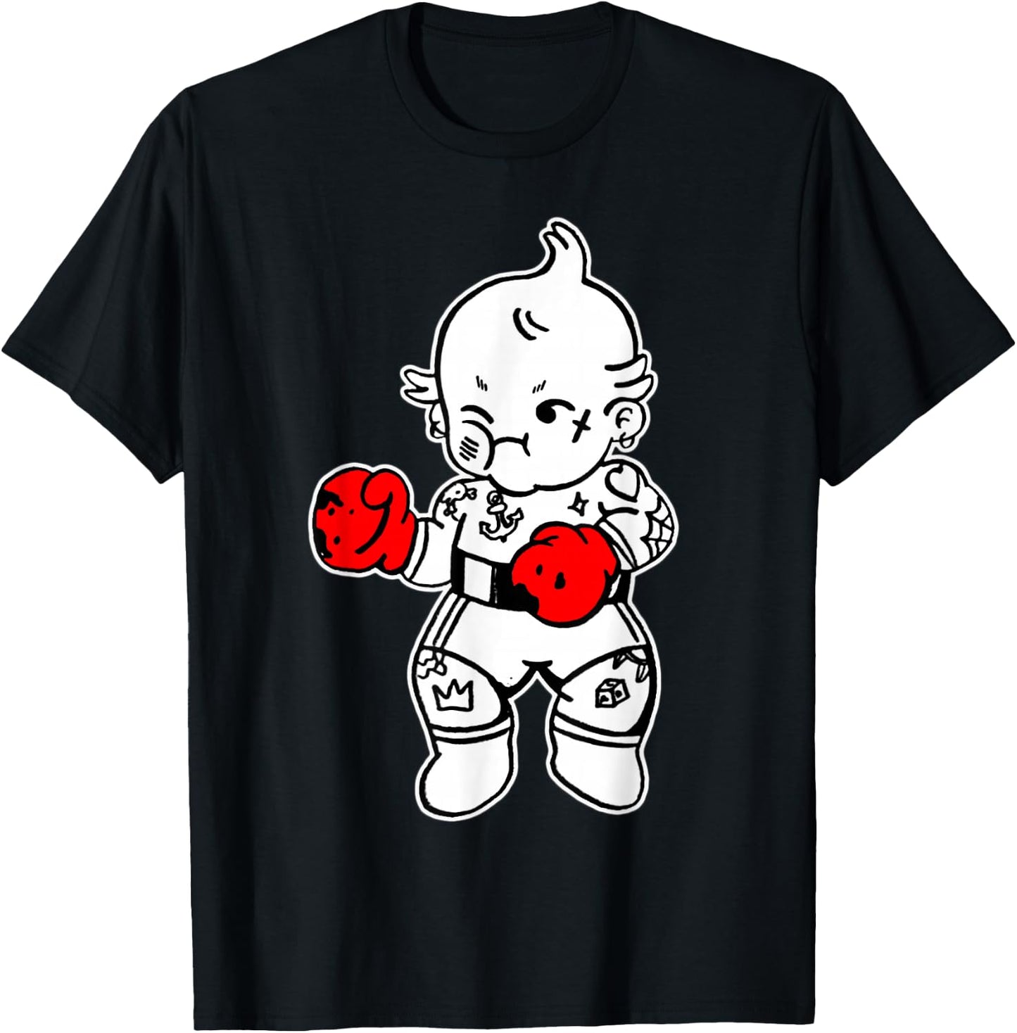 Urban Empyre Kewpie Baby Boxer , Small, Black T-Shirt - T-Shirt | Black